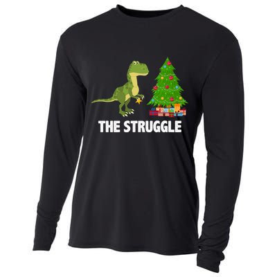 The Struggle T-rex Christmas Tree Cooling Performance Long Sleeve Crew