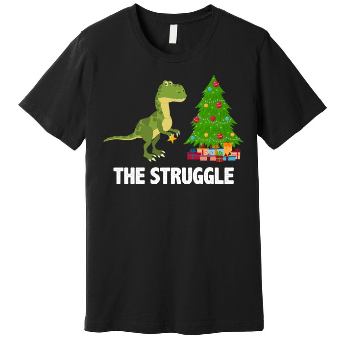 The Struggle T-rex Christmas Tree Premium T-Shirt