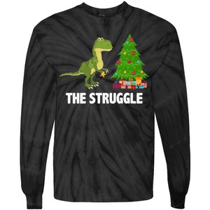 The Struggle T-rex Christmas Tree Tie-Dye Long Sleeve Shirt