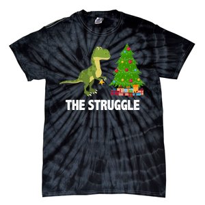 The Struggle T-rex Christmas Tree Tie-Dye T-Shirt