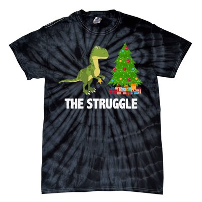 The Struggle T-rex Christmas Tree Tie-Dye T-Shirt