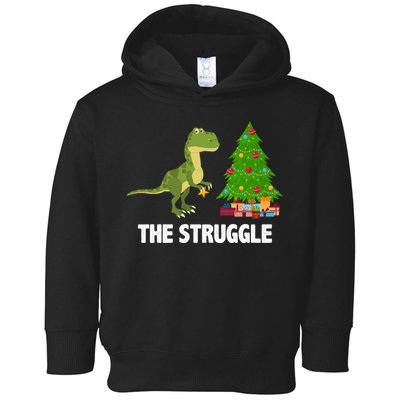The Struggle T-rex Christmas Tree Toddler Hoodie