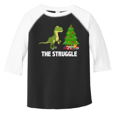 The Struggle T-rex Christmas Tree Toddler Fine Jersey T-Shirt