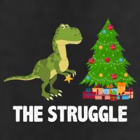 The Struggle T-rex Christmas Tree Golf Towel