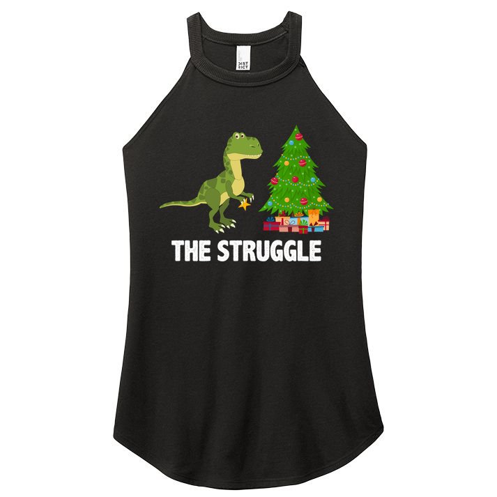 The Struggle T-rex Christmas Tree Women's Perfect Tri Rocker Tank