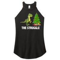 The Struggle T-rex Christmas Tree Women's Perfect Tri Rocker Tank