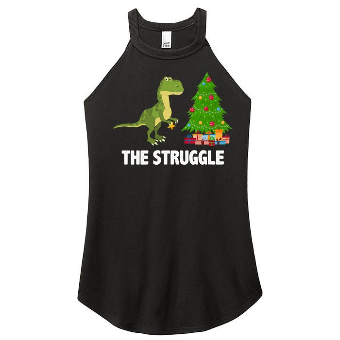 The Struggle T-rex Christmas Tree Women's Perfect Tri Rocker Tank