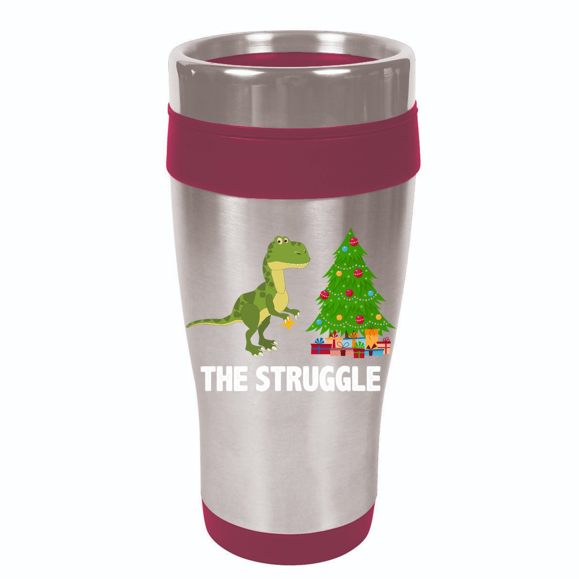 The Struggle T-rex Christmas Tree Kids Hoodie