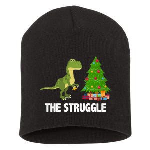 The Struggle T-rex Christmas Tree Short Acrylic Beanie