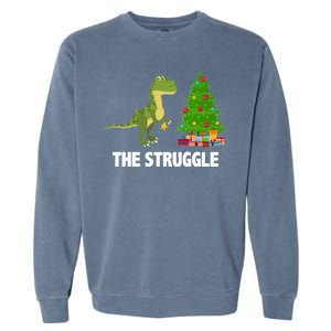 The Struggle T-rex Christmas Tree Garment-Dyed Sweatshirt