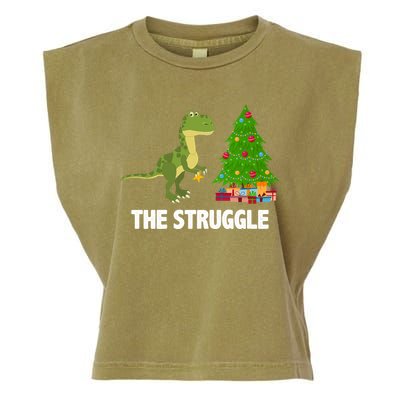 The Struggle T-rex Christmas Tree Garment-Dyed Women's Muscle Tee
