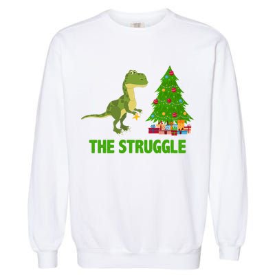 The Struggle T-rex Christmas Tree Garment-Dyed Sweatshirt