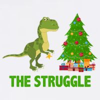 The Struggle T-rex Christmas Tree Garment-Dyed Sweatshirt