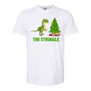 The Struggle T-rex Christmas Tree Softstyle CVC T-Shirt