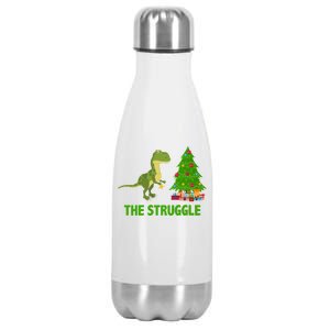 The Struggle T-rex Christmas Tree Stainless Steel Insulated Water Bottle