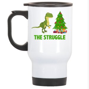 The Struggle T-rex Christmas Tree Stainless Steel Travel Mug