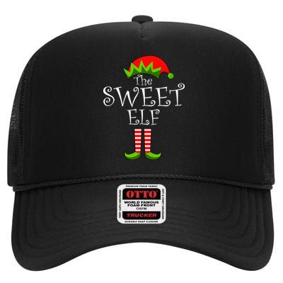 The Sweet Elf Funny Family Matching Christmas High Crown Mesh Back Trucker Hat