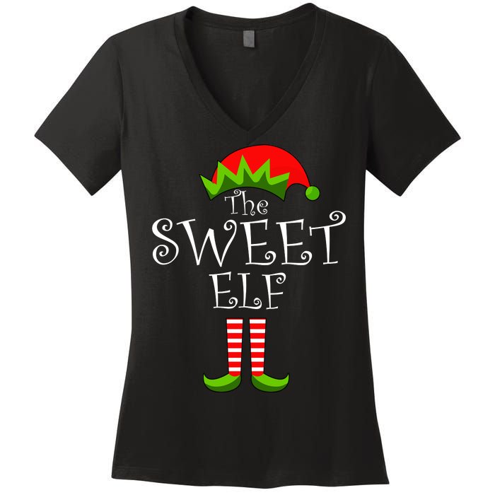 The Sweet Elf Funny Family Matching Christmas Women's V-Neck T-Shirt