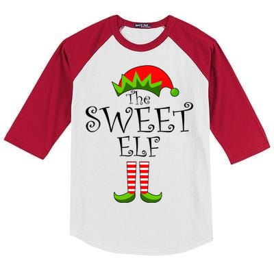 The Sweet Elf Funny Family Matching Christmas Kids Colorblock Raglan Jersey