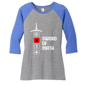 The Sword of Math Women's Tri-Blend 3/4-Sleeve Raglan Shirt