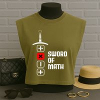 The Sword of Math Garment-Dyed Women's Muscle Tee