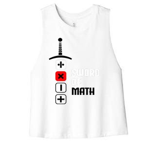 The Sword of Math Women's Racerback Cropped Tank