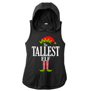 The Tallest Elf Funny Matching Christmas Ladies PosiCharge Tri-Blend Wicking Draft Hoodie Tank