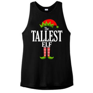 The Tallest Elf Funny Matching Christmas Ladies PosiCharge Tri-Blend Wicking Tank