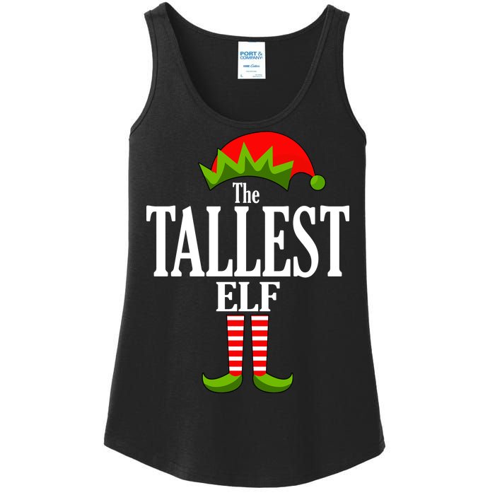 The Tallest Elf Funny Matching Christmas Ladies Essential Tank