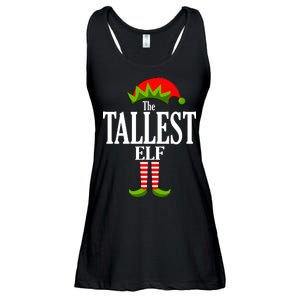 The Tallest Elf Funny Matching Christmas Ladies Essential Flowy Tank