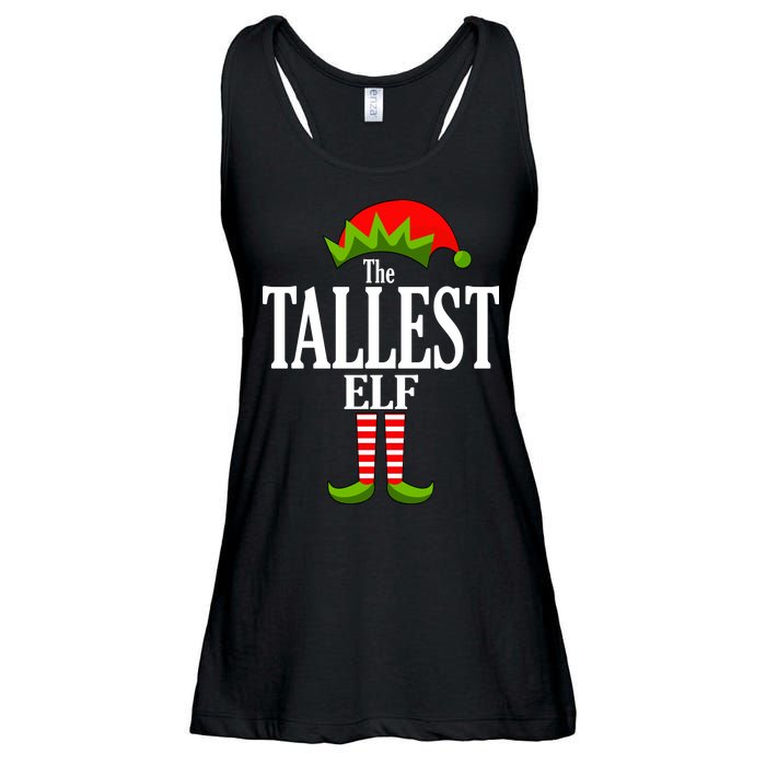 The Tallest Elf Funny Matching Christmas Ladies Essential Flowy Tank