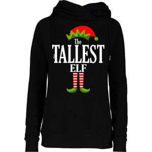 The Tallest Elf Funny Matching Christmas Womens Funnel Neck Pullover Hood