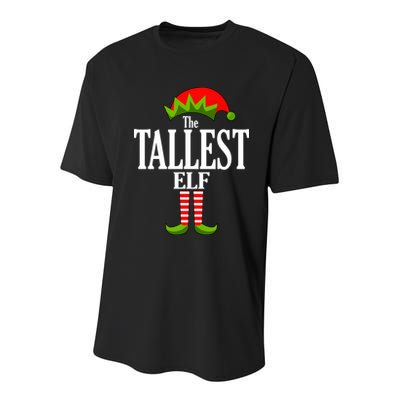 The Tallest Elf Funny Matching Christmas Youth Performance Sprint T-Shirt