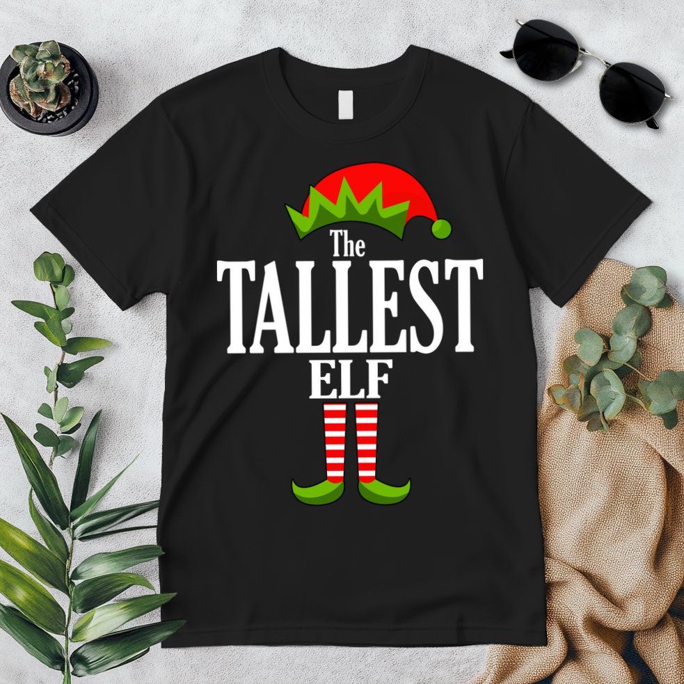 The Tallest Elf Funny Matching Christmas Premium T-Shirt