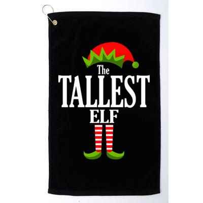The Tallest Elf Funny Matching Christmas Golf Towel