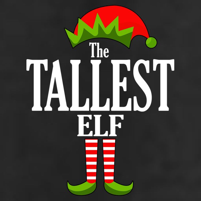 The Tallest Elf Funny Matching Christmas Golf Towel