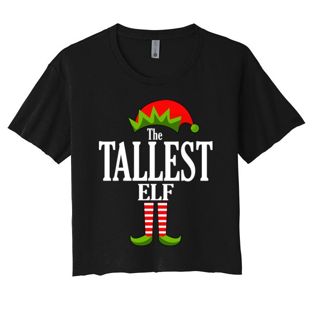 The Tallest Elf Funny Matching Christmas Crop Top