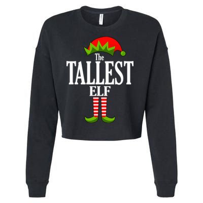 The Tallest Elf Funny Matching Christmas Cropped Pullover Crew