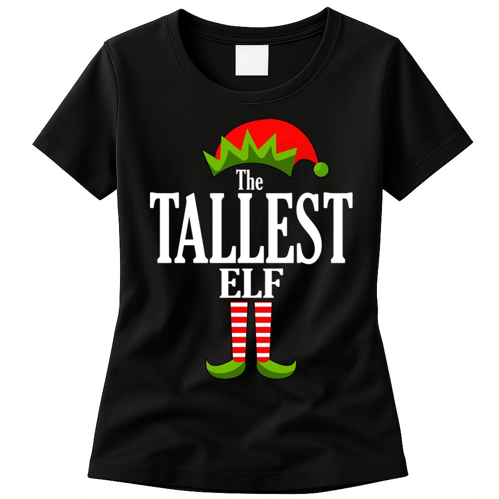 The Tallest Elf Funny Matching Christmas Womens T-Shirt