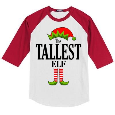 The Tallest Elf Funny Matching Christmas Kids Colorblock Raglan Jersey