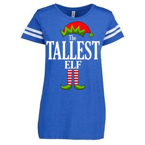 The Tallest Elf Funny Matching Christmas Enza Ladies Jersey Football T-Shirt