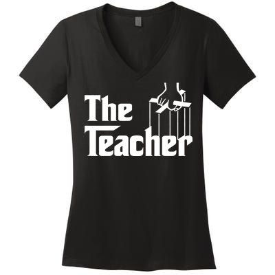 The Teacher Logo Women's V-Neck T-Shirt