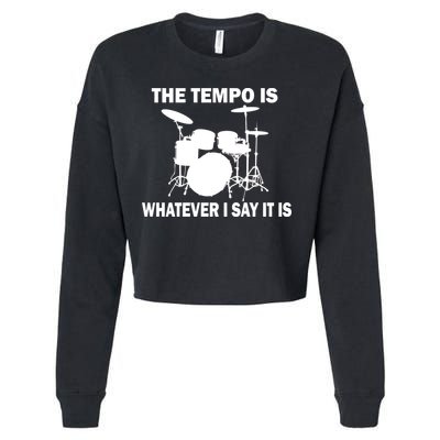 The Tempo Is What I Say Cropped Pullover Crew