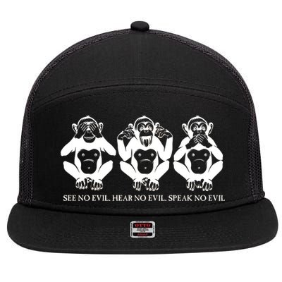 The three wise monkeys 7 Panel Mesh Trucker Snapback Hat