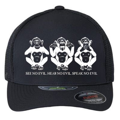 The three wise monkeys Flexfit Unipanel Trucker Cap