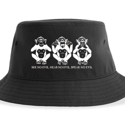 The three wise monkeys Sustainable Bucket Hat