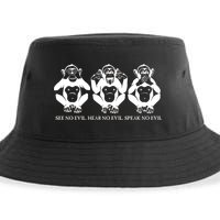 The three wise monkeys Sustainable Bucket Hat