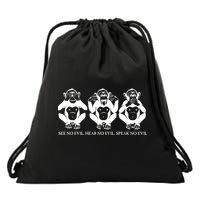 The three wise monkeys Drawstring Bag