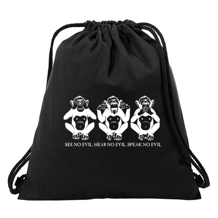 The three wise monkeys Drawstring Bag