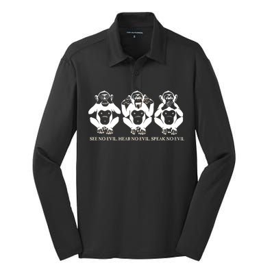 The three wise monkeys Silk Touch Performance Long Sleeve Polo